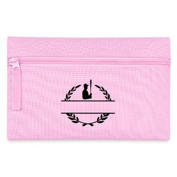 Baseball-Hitter im Lorbeerkranz-Monogramm - Federtasche - Rosa - Vorne