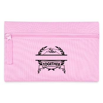 "GEMEINSAM" Handgeste zweier Fäuste - Federtasche - Rosa - Vorne