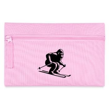 Affe Gorilla Schimpanse Ski Silhouette Design - Federtasche - Rosa - Vorne