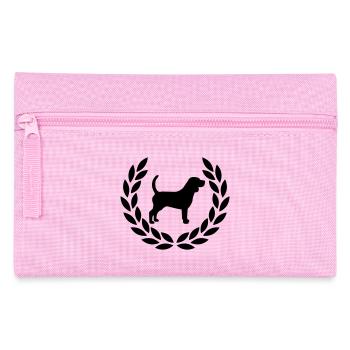 Beagle avec couronne de laurier - Trousse - rose - Devant