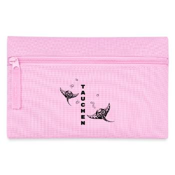 Tauchen – Tribal Manta Rochen Design - Federtasche - Rosa - Vorne
