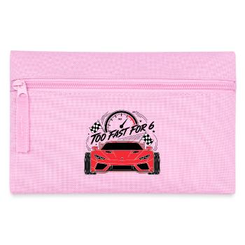 Too Fast For 6 Red Racing Car - Pencil Case - pink - Front
