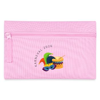 Carnival 2026 – Mask & Drum Colorful Design - Pencil Case - pink - Front