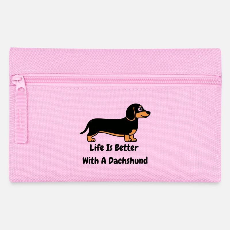 Dachshund Life - Pencil Case - pink