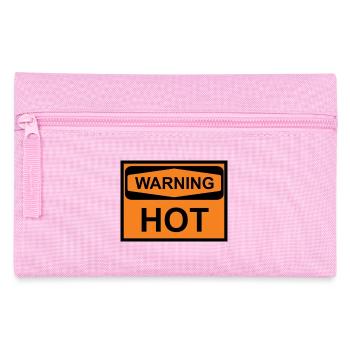 warning hot - Pencil Case - pink - Front