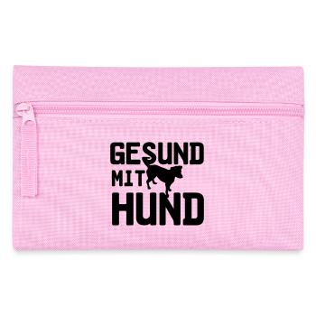 Gesund mit Hund, Hunde, Tier, Medizin, Geschenk - Federtasche - Rosa - Vorne