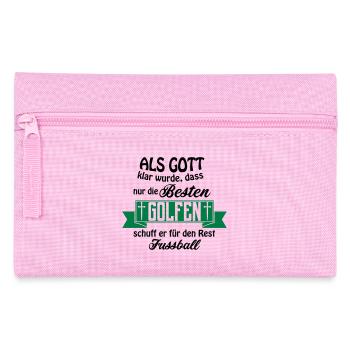 Als Gott Golfen Fussball - Federtasche - Rosa - Vorne