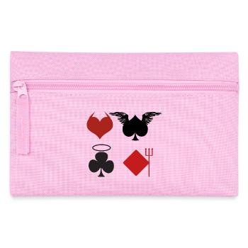 Spielkarten Engel Teufel Poker Geschenk - Federtasche - Rosa - Vorne