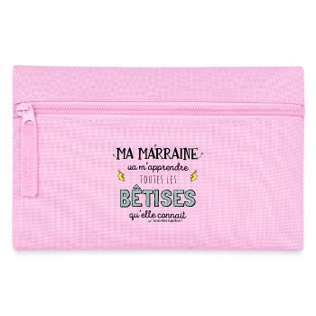 Betise avec marraine - Trousse - rose - Devant