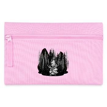 Wildnis Waldtiere magisch Winter Xmas Schnee Eule - Federtasche - Rosa - Vorne