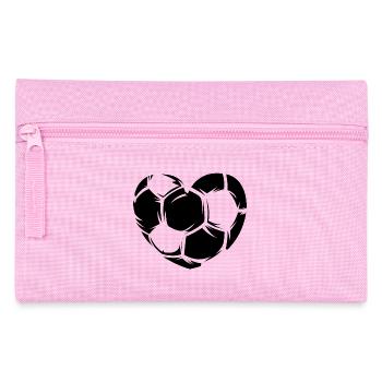 Soccer Heart Symbol Ball Illustration Soccer Love - Pencil Case - pink - Front