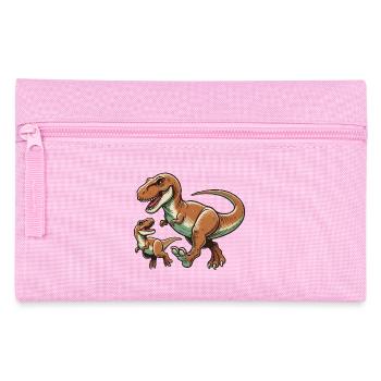Tyrannosaurus Rex, Mutter mit Kind - Federtasche - Rosa - Vorne
