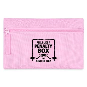 Fühlt sich an wie ein Tag auf der Strafbox, lustiges Eishockey - Federtasche - Rosa - Vorne