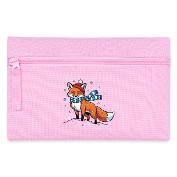 Winterfuchs mit Schal - Federtasche - Rosa - Vorne