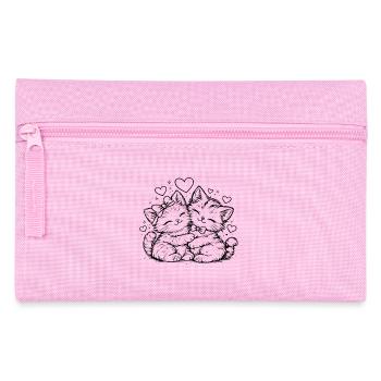 Kuschelkätzchen im Liebesherz - Federtasche - Rosa - Vorne