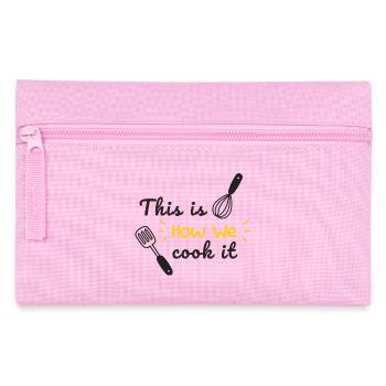 This Is How We Cook It Funny Kitchen Quote Design - Pencil Case - pink - Front