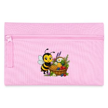 bee honey beekeeper honeycomb flowers meadow insect - Pencil Case - pink - Front
