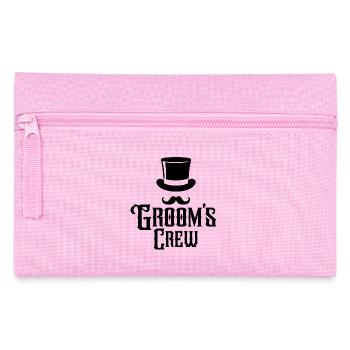 Groom’s Crew Top Hat Moustache Mens Enterrement de vie de garçon - Trousse - rose - Devant