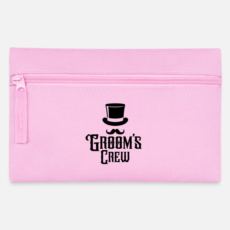 Groom's Crew Top Hat Schnurrbart Herren Junggesellenabschied - Federtasche - Rosa