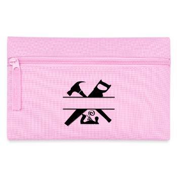 Scie à marteau et raboteuse logo de charpentier - Trousse - rose - Devant