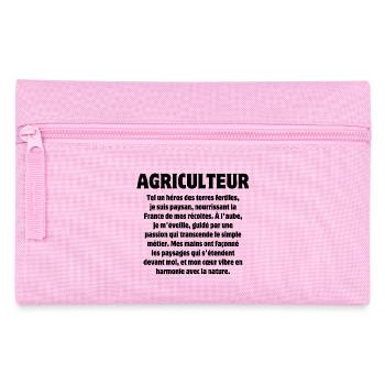 Landwirt, Landwirtschaft, Landschaft - Federtasche - Rosa - Vorne