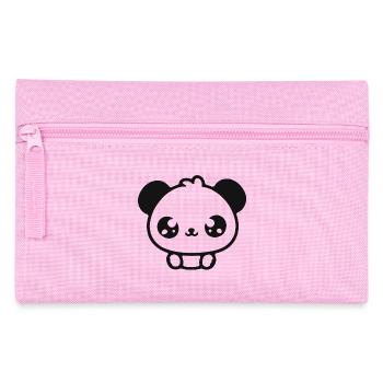 Illustration de tête de panda câlin - Trousse - rose - Devant