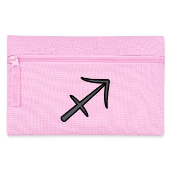 Sagittarius Zodiac Sign Symbol Black & Gray - Pencil Case - pink - Front