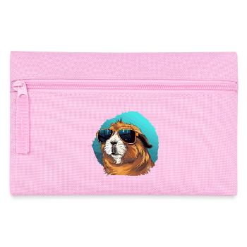 Lässiges Meerschweinchen mit Sonnenbrille - Federtasche - Rosa - Vorne