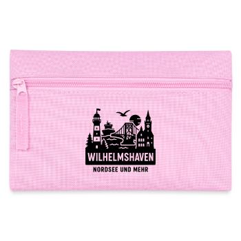 wilhelmshaven silhouette stadt friesland moin  - Federtasche - Rosa - Vorne