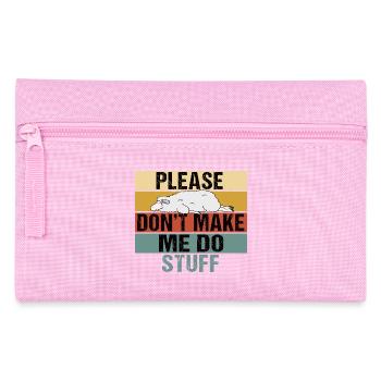 S’il te plaît, ne me force pas à faire des trucs Mouton paresseux rétro - Trousse - rose - Devant