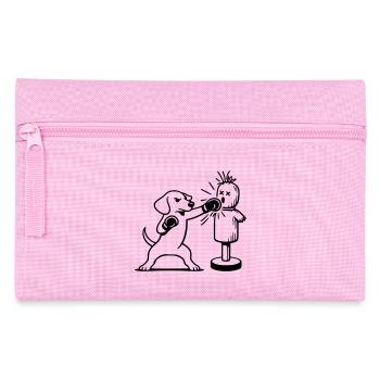 sparring dackel boxen line art  - Federtasche - Rosa - Vorne
