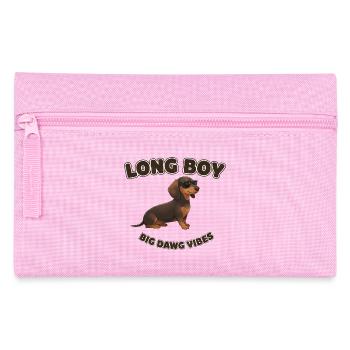 Teckel qui dit long garçon et gros chien - Trousse - rose - Devant