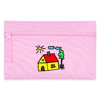 Haus Hütte Traumhaus Bauherren - Federtasche - Rosa - Vorne