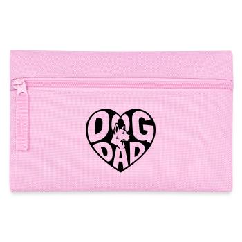 Dog Dad - Dog Dad Heart with Dog Silhouette - Pencil Case - pink - Front
