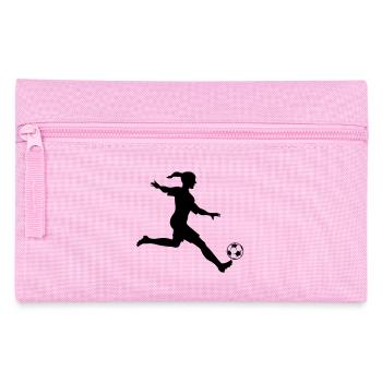 Damenfussball Silhouette - Federtasche - Rosa - Vorne