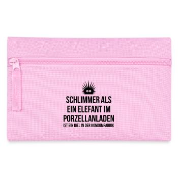 Elefant im Porzellanladen Igel in Kondomfabrik - Federtasche - Rosa - Vorne