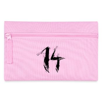 Numéro 14 noir 14ème anniversaire numéro préféré - Trousse - rose - Devant