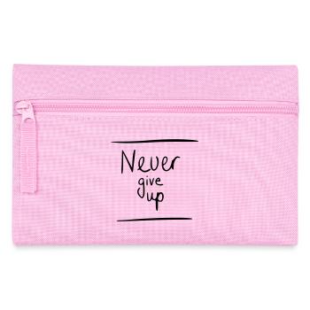 Never give up - Federtasche - Rosa - Vorne