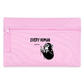 CHAQUE ÊTRE HUMAIN ... | Singe pensant à la manière de Banksy - Trousse - rose - Devant
