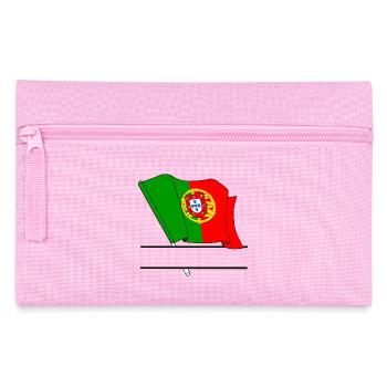 Portugiesische Flagge mit eigenem Text – persönlich gestaltet - Federtasche - Rosa - Vorne
