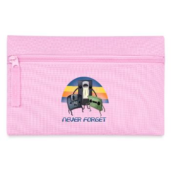Vergessen Sie nie Retro 90er Jahre Kassette VHS Diskette - Federtasche - Rosa - Vorne