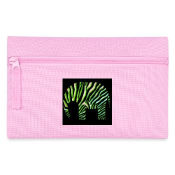 Green Zebra Print Abstract Design - Pencil Case - pink - Front