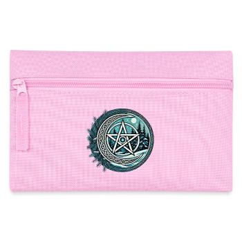 Mondschein-Wald-Pentagramm - Federtasche - Rosa - Vorne