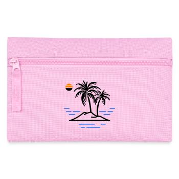 Palmen Insel - Federtasche - Rosa - Vorne