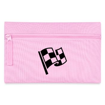 Flag Race Car Destination Motorcycle - Pencil Case - pink - Front
