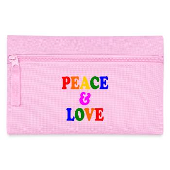 Peace and love - Pencil Case - pink - Front