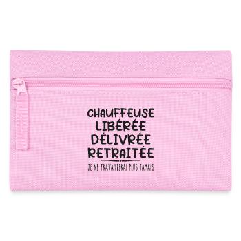Chauffeuse célèbre sa retraite avec humour cadeau - Trousse - rose - Devant