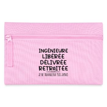 Ingénieure célèbre sa retraite avec humour cadeau - Trousse - rose - Devant