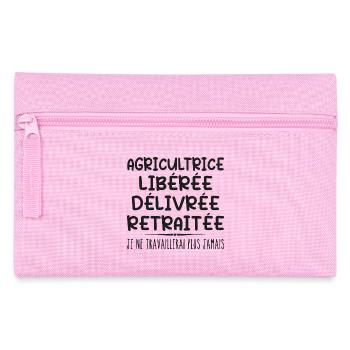 Farmer celebrates her retirement with humour - Pencil Case - pink - Front