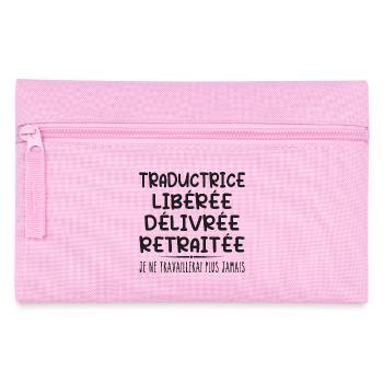 Traductrice célèbre sa retraite avec humour cadeau - Trousse - rose - Devant